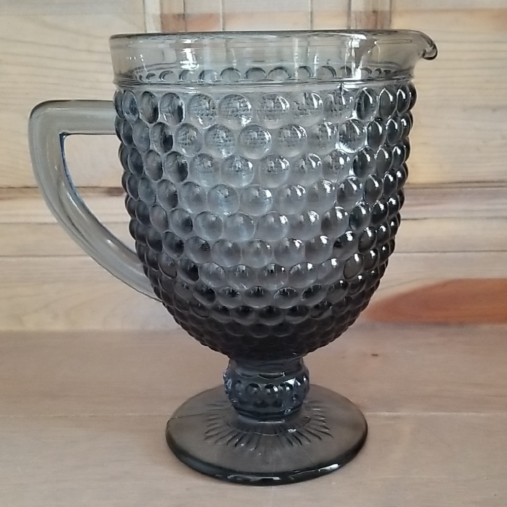 Vintage Ivima Bubble Hobnail Glass Pitcher